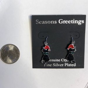 Christmas cat earrings
